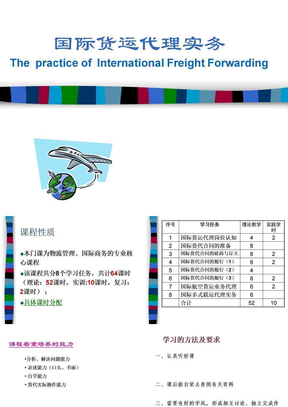 国际货运代理学习任务一国际货运代理岗位认知