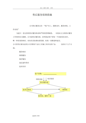 售后服务保障措施方案