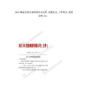 2017精品文档人事任命红头文件_行政公文_工作范文_实用文档.doc