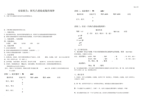 凸透镜成像实验报告单1