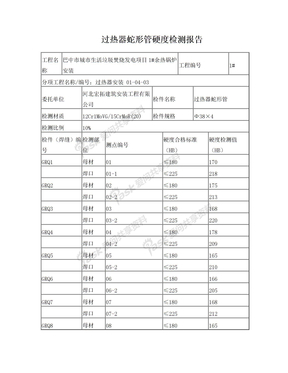 过热器管道硬度检测报告