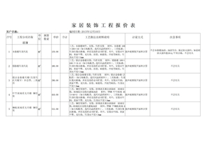 家装预算表2