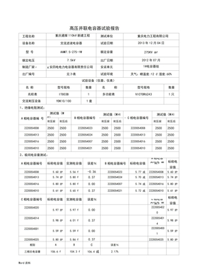 并联电容器试验报告