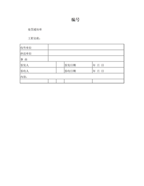 处罚通知单