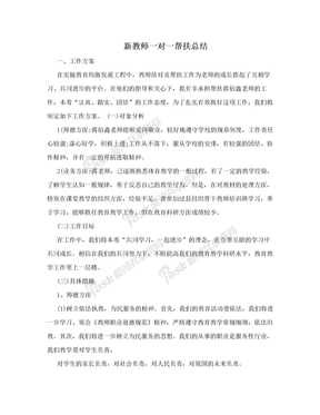 新教师一对一帮扶总结