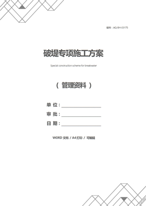 破堤专项施工方案