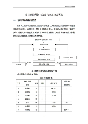 项目风险预测与应急预案