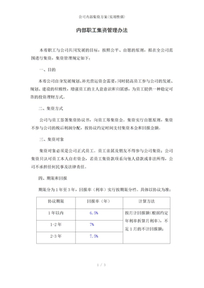 公司内部集资方案(实用性强)