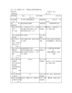 交通标志质量检验报告单