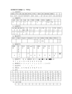 常用数学符号的输入与一些约定