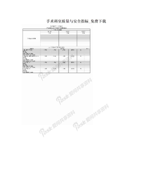 手术科室质量与安全指标_免费下载