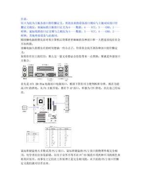主板接口介绍PS2-USB接口-网卡-串口-并口-VGA针脚定义