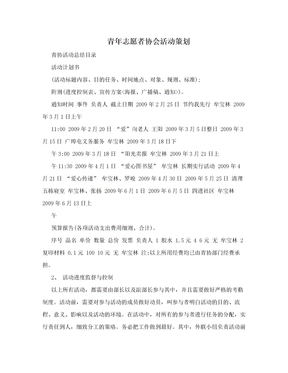 青年志愿者协会活动策划