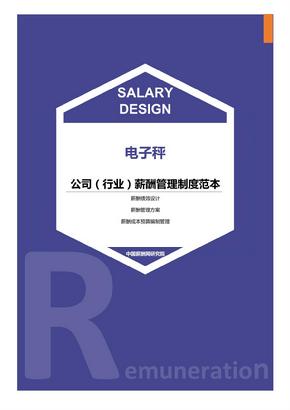 电子秤公司（行业）薪酬管理制度范本-薪酬设计方案资料文集系列