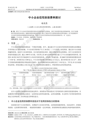 中小企业信用担保费率探讨