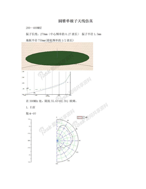 圆锥单极子天线仿真