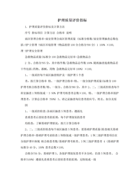 护理质量评价指标