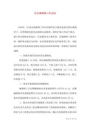 社会保障所工作总结