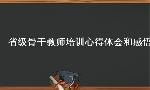 省级骨干教师培训心得体会和感悟