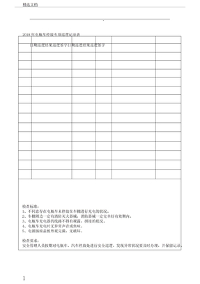 电动车充电检查表格
