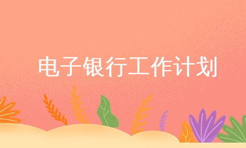 电子银行工作计划