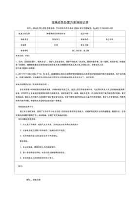 现场应急处置方案演练记录