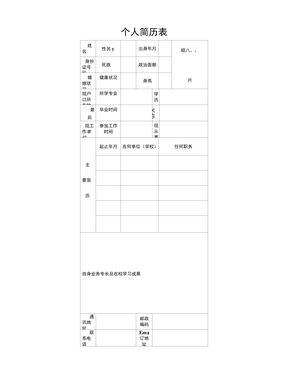 简历模板免费下载word文档