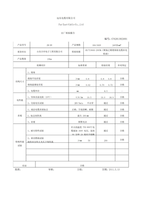 电缆检测报告