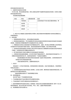 供货组织方案