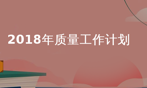 2018年质量工作计划