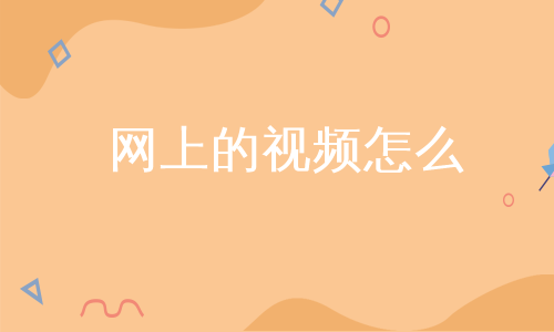 网上的视频怎么