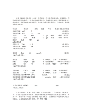 解读一个生化检验报告单