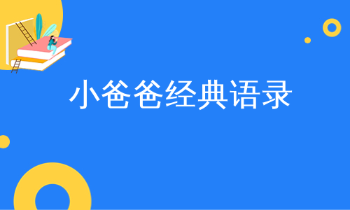 小爸爸经典语录