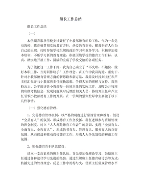 组长工作总结范文