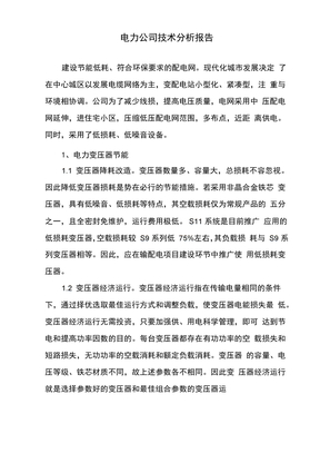电力公司技术分析报告