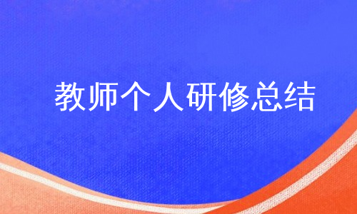 教师个人研修总结