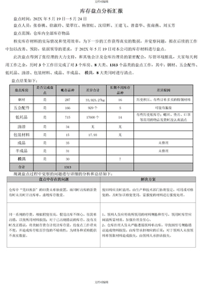 盘点分析报告