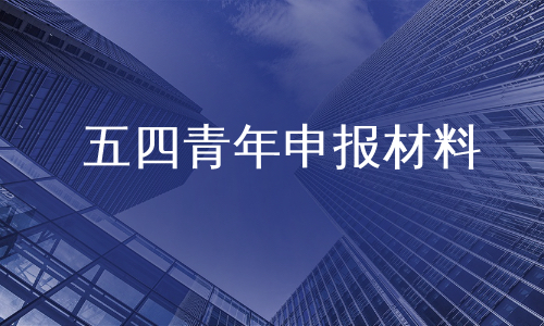 五四青年申报材料