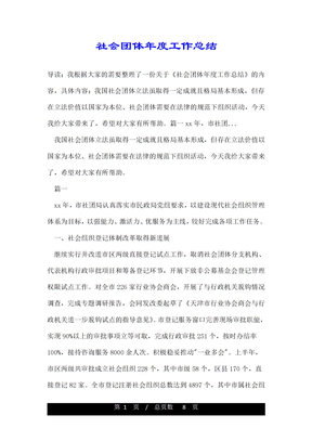 社会团体年度工作总结