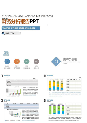 财务分析报告数据分析财务报表图表动态ppt