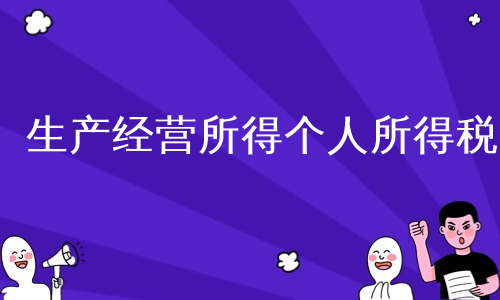 生产经营所得个人所得税