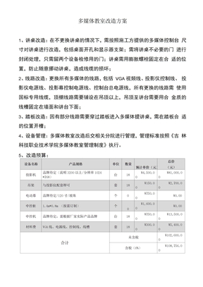 多媒体教室改造方案