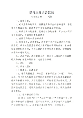 禁毒主题班会教案