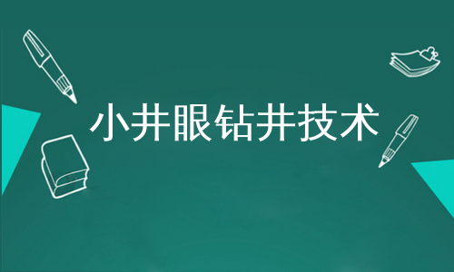 小井眼钻井技术