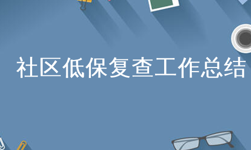 社区低保复查工作总结
