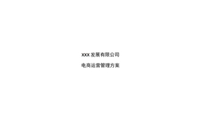 XXX电商运营管理方案(word文档良心出品)