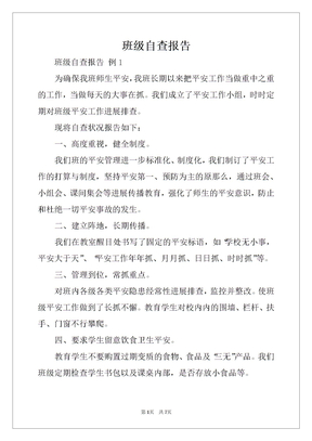 班级自查报告