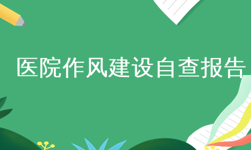 医院作风建设自查报告