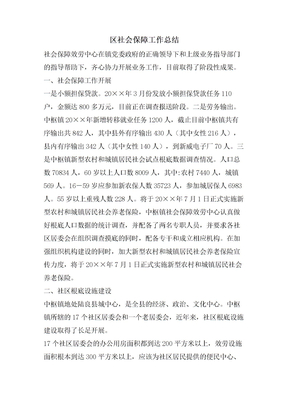 区社会保障工作总结