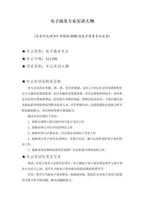 电子商务专业实训大纲